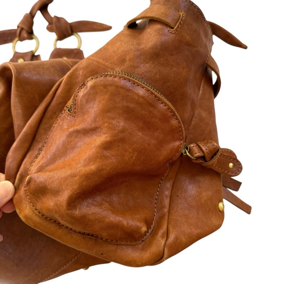 Dolce & Gabbana Large Leather Shoulder Bag with Logo Charms Distressed Brown - Picture 6 of 16